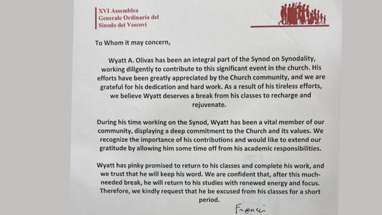 La carta de Wyatt, firmada por el Papa 